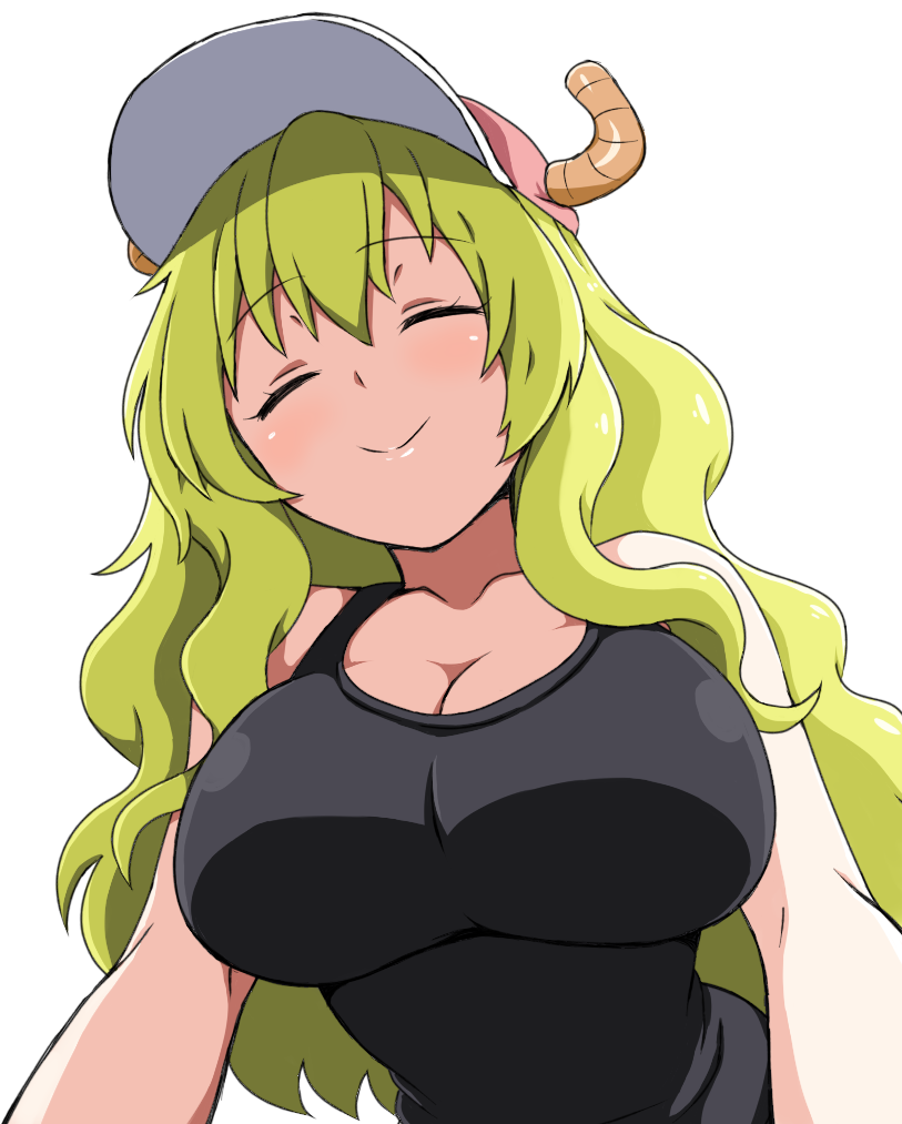 1girl, bangs, bare_shoulders, baseball_cap, black_shirt, blonde_hair, breasts, cleavage