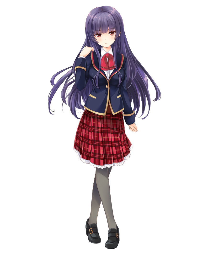 1girl, absurdres, blazer, full_body, girlfriend_(kari), grey_legwear, highres, jacket
