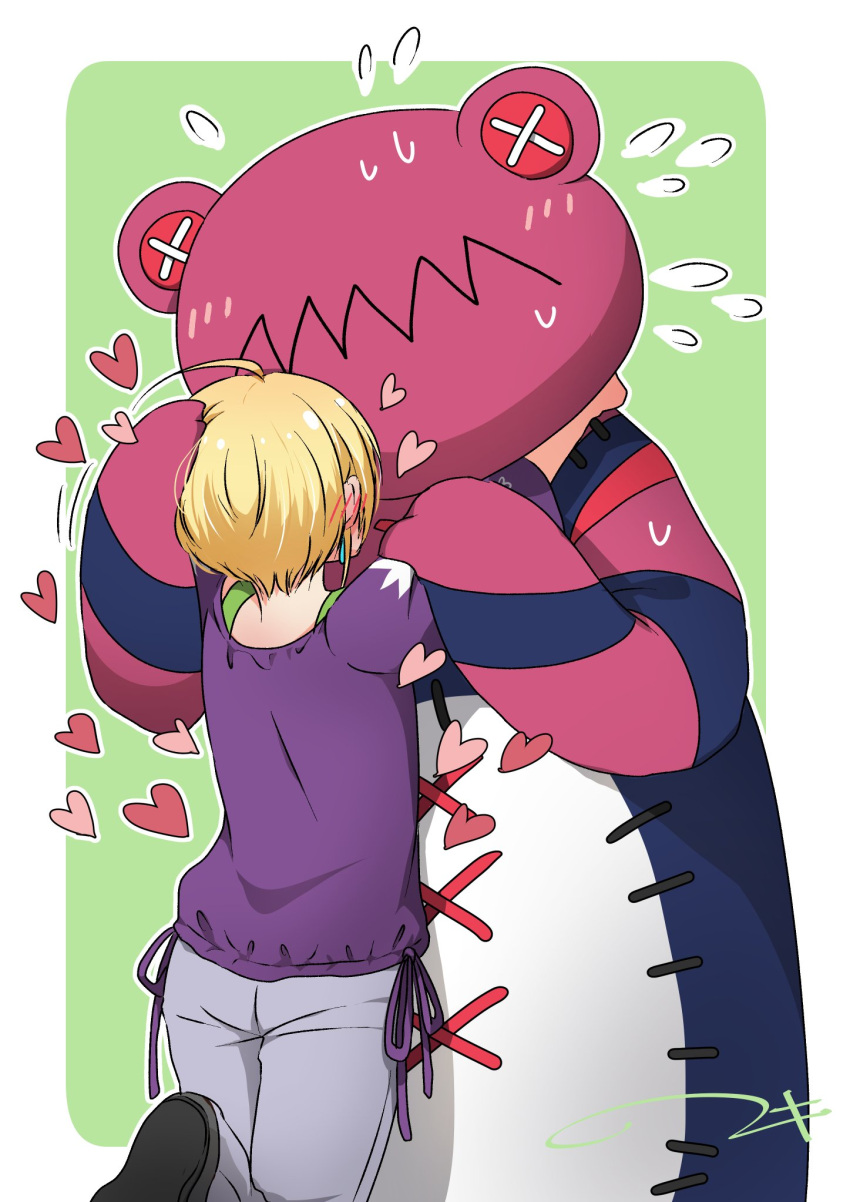 2boys, alternate_costume, animal_costume, asselin_bb_ii, blonde_hair, blush, earrings, frog_costume