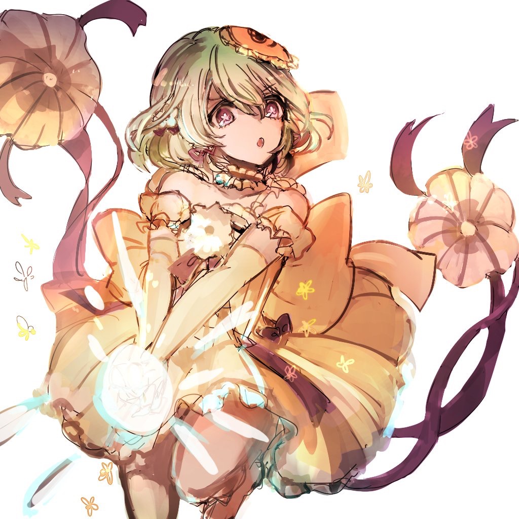 1girl, energy_ball, green_hair, magical_daisy, mahou_shoujo_ikusei_keikaku, mahou_shoujo_ikusei_keikaku_restart, momxiji, short_hair, solo