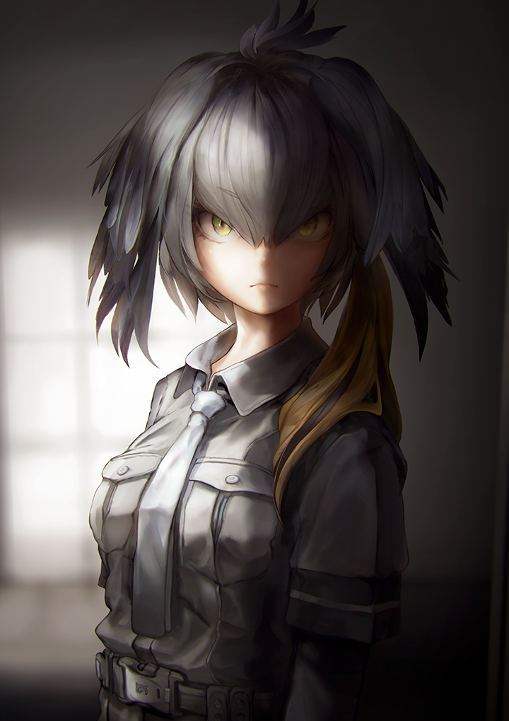 1girl, kemono_friends, looking_at_viewer, shoebill_(kemono_friends), solo, tocope