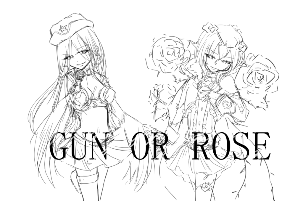2girls, calamity_mary, chenjuliushuang, cranberry_(mahoiku), english, flower, gun, mahou_shoujo_ikusei_keikaku