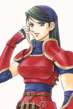 armor, atelier_lilie_alchemist_of_salburg_3, blue_eyes, breasts, green_hair, hairband, ziska_villa