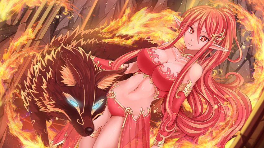 1girl, bad_arm, breasts, cleavage, crystalline, detached_sleeves, dutch_angle, familiar
