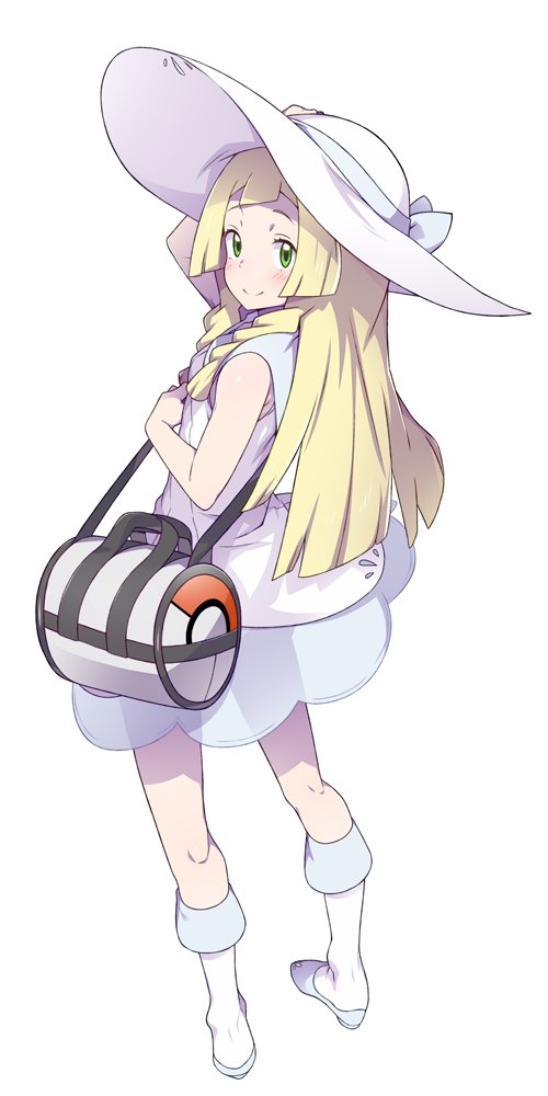 1girl, bag, blonde_hair, braid, collagen, dress, duffel_bag, green_eyes