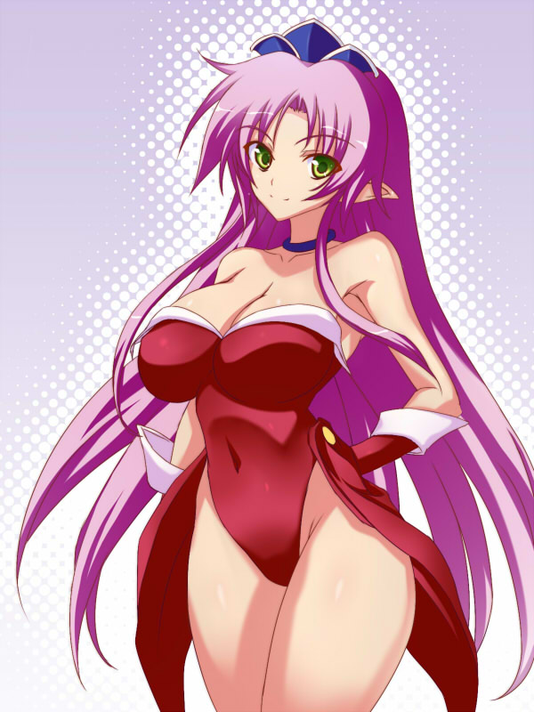 breasts, cleavage, elf, green_eyes, huge_breasts, large_breasts, long_hair, nanakorobi_yaoki