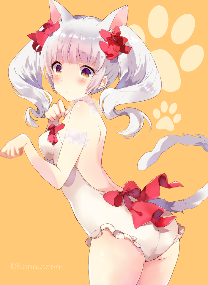 1girl, animal_ears, ass, backless_outfit, bangs, blush, breasts, brown_eyes
