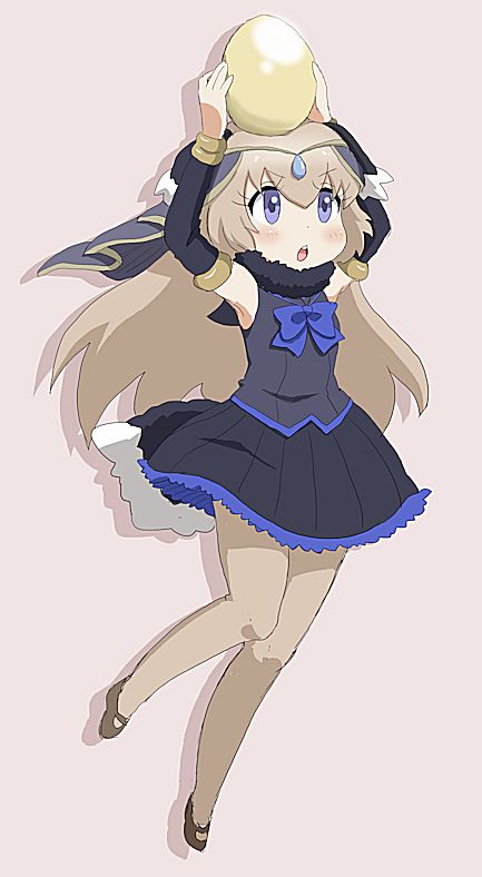 >:o, 1girl, :o, armpits, beige_background, beige_legwear, blue_eyes, blue_ribbon
