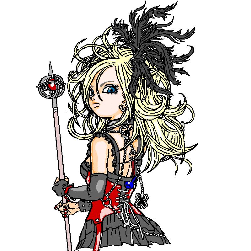 1girl, blonde_hair, blue_eyes, breasts, corset, dragon_quest, dragon_quest_swords, elbow_gloves