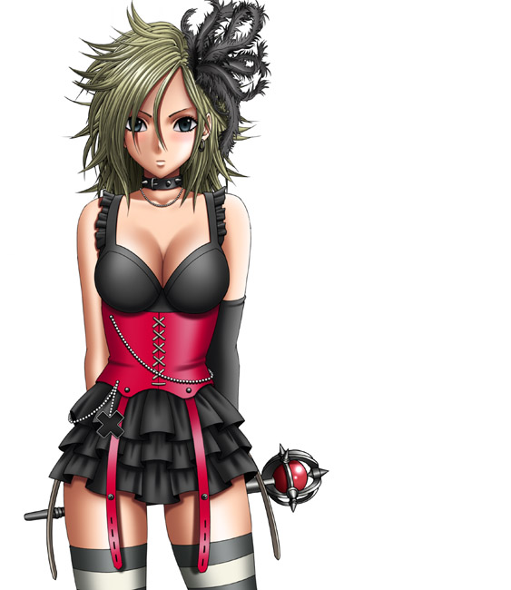 1girl, blonde_hair, blue_eyes, breasts, corset, crimson_comics, dragon_quest, dragon_quest_swords