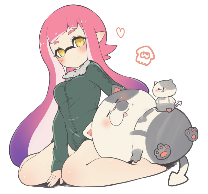 1girl, arm_support, bangs, black_shirt, blunt_bangs, character_doll, closed_mouth, commentary_request