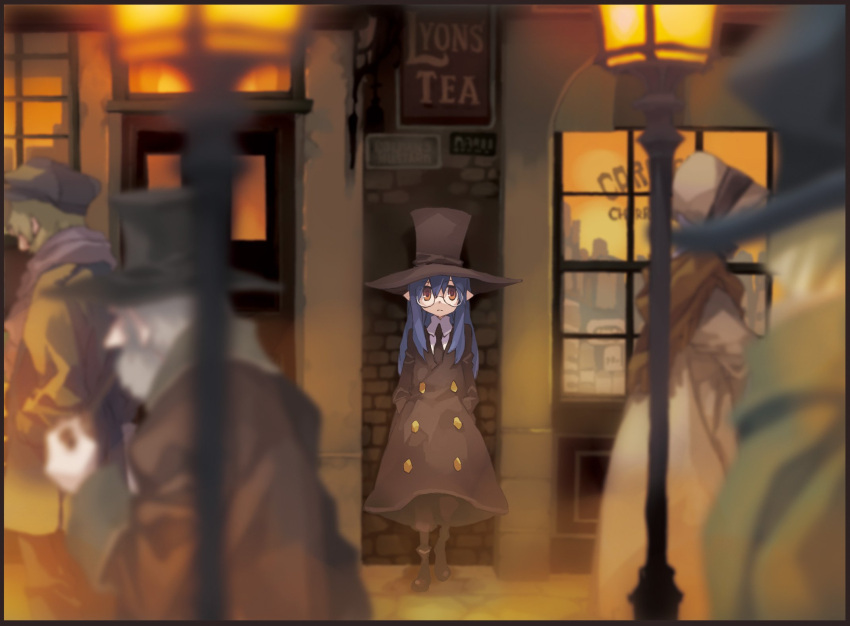 1girl, black_hair, glasses, hat, highres, hitsugi_katsugi_no_kuro, kiyuzuki_satoko, kuro_(hitsugi_katsugi_no_kuro)