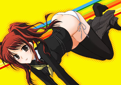 lowres, megumi_ryouko, panties, persona, persona_4, school_uniform, side-tie_panties, thigh-highs