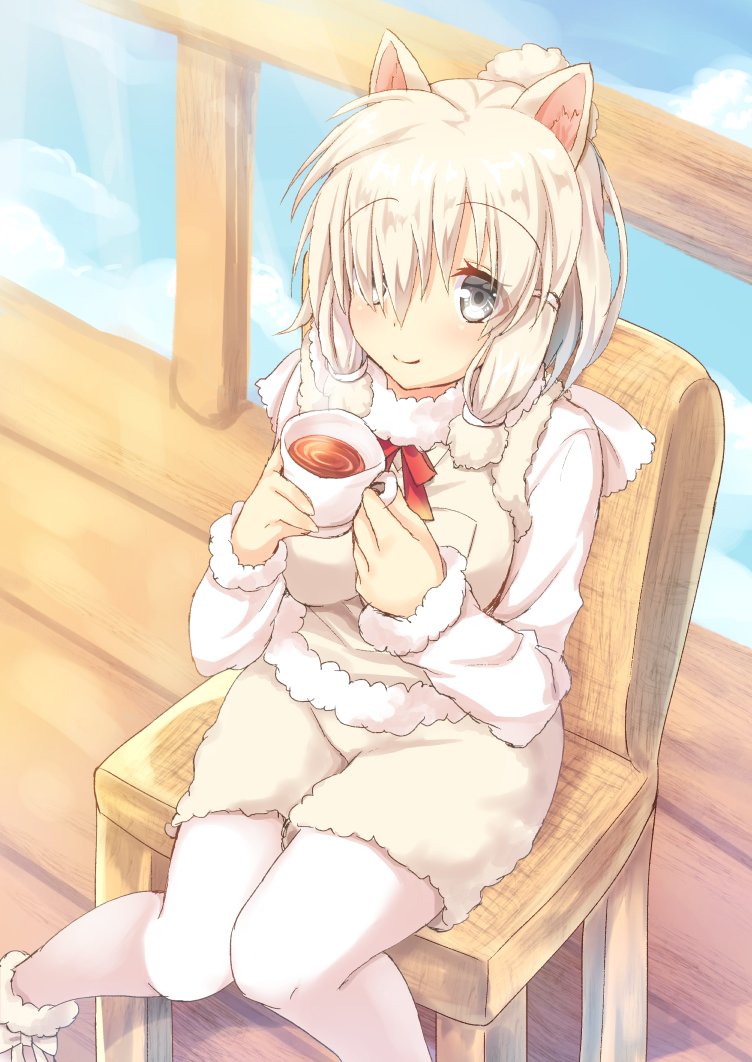 1girl, alpaca_ears, alpaca_suri, animal_ears, ankle_boots, beige_boots, beige_vest, blonde_hair