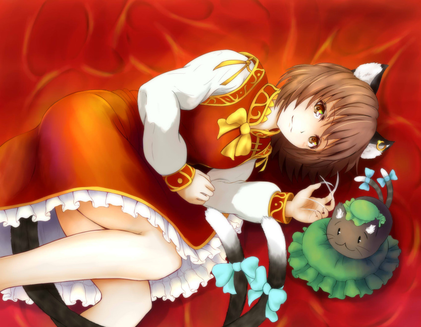 1girl, :3, animal_ears, bangs, blue_bow, blush, bow, bowtie