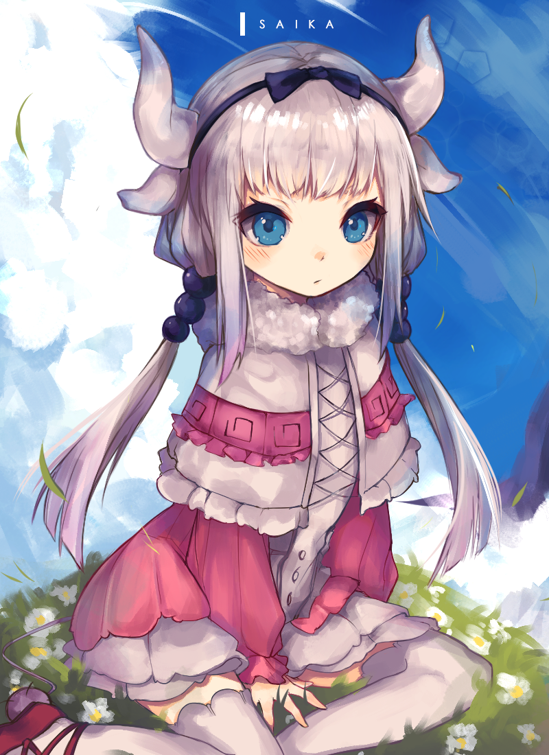 1girl, :o, ankle_lace-up, arm_at_side, arm_support, artist_name, bangs, beads