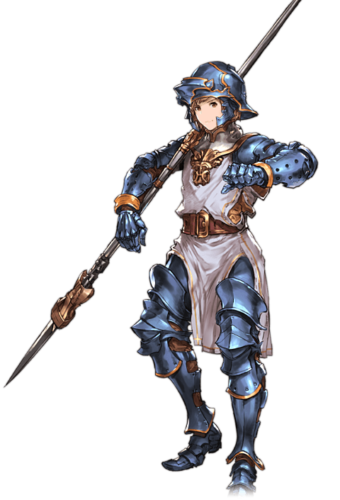 1boy, alpha_transparency, armor, brown_eyes, full_body, gran_(granblue_fantasy), granblue_fantasy, helmet