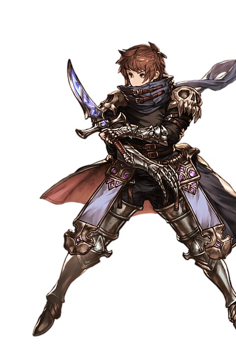 1boy, alpha_transparency, armor, armored_boots, boots, brown_eyes, brown_hair, enhancer_(granblue_fantasy)
