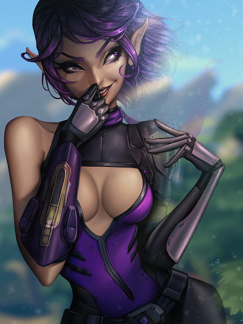 1girl, bare_shoulders, belt, breasts, cleavage, cleavage_cutout, eyelashes, highres