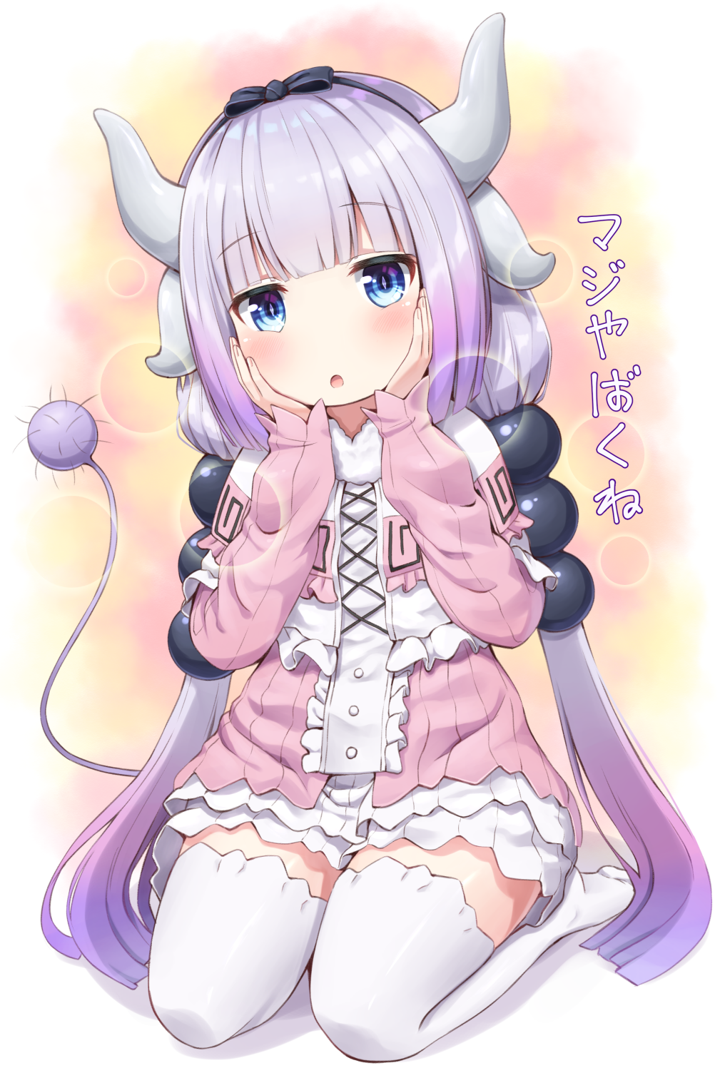1girl, :o, bangs, beads, black_bow, black_hairband, blue_eyes, blunt_bangs