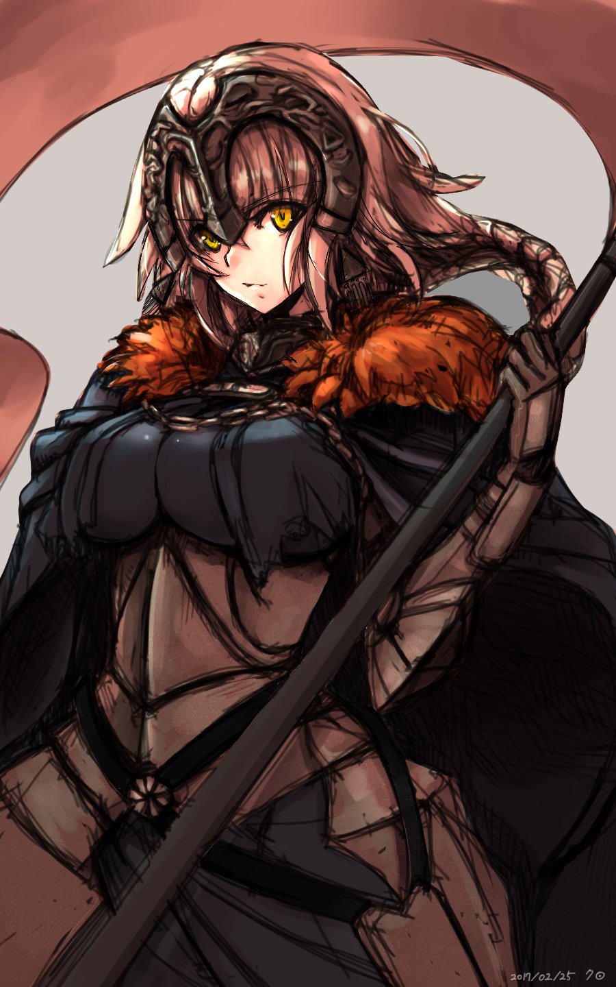 1girl, armor, armored_corset, braid, cape, fate/grand_order, fate_(series), fur_trim