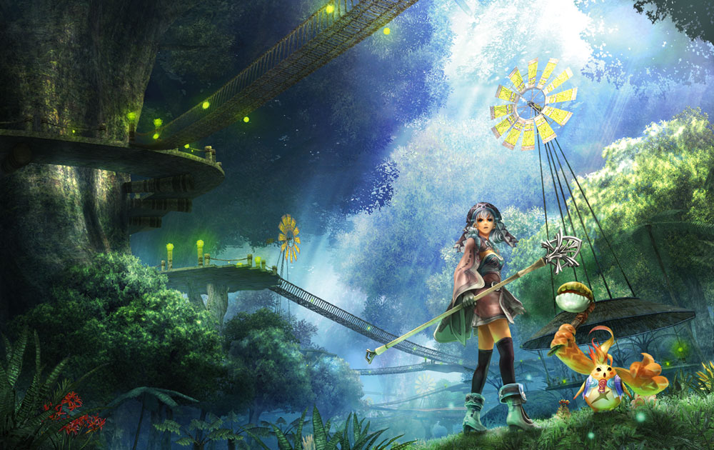 melia, riki, scenery, staff, xenoblade