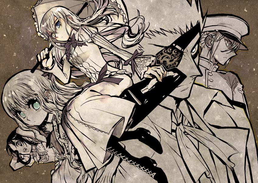 akira_(kaned_fools), angelica_derleth, charlotte_bronte, james_moriarty, mary_clarissa_christie, sebastian_moran, shikkoku_no_sharnoth