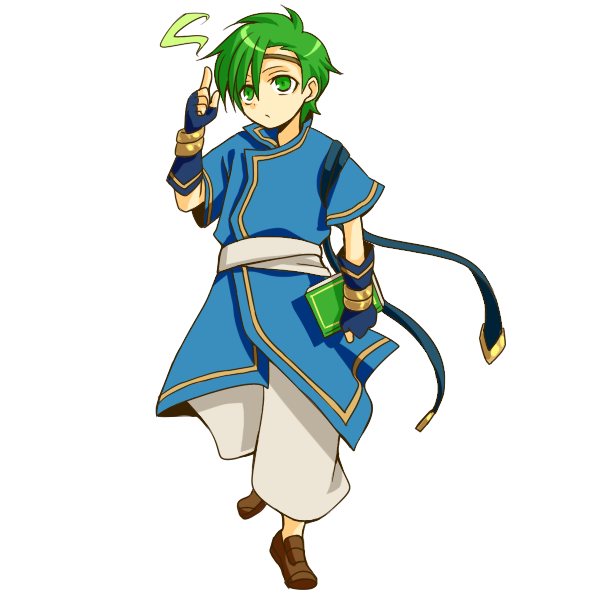1boy, amid_(fire_emblem), book, chibi, circlet, fingerless_gloves, fire_emblem, fire_emblem:_seisen_no_keifu, gloves, green_eyes, green_hair, kiyuu, male_focus, solo, transparent_background