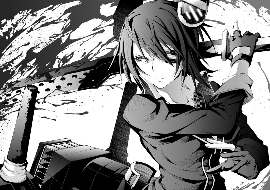 1girl, akaneharu_ohkami, blood, blood_splatter, buttons, checkered, checkered_necktie, collarbone