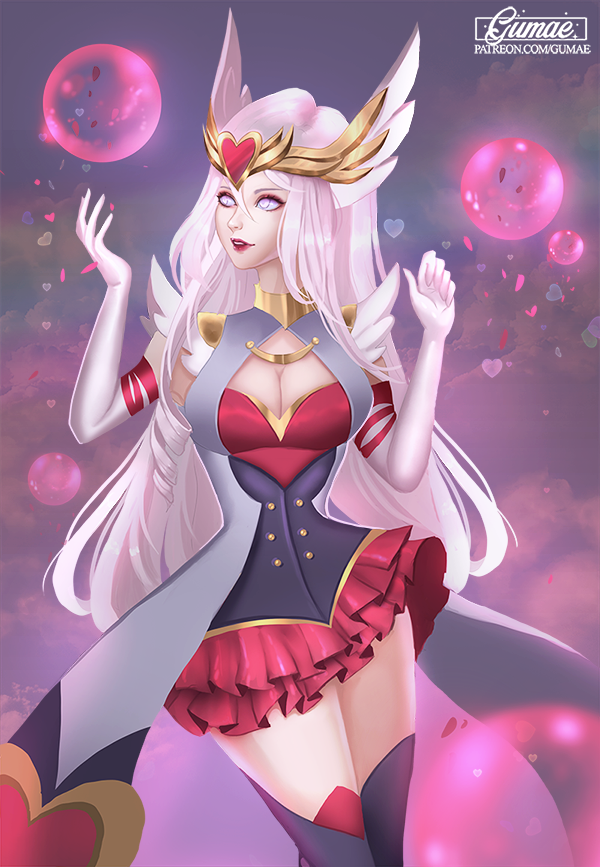 1girl, alternate_costume, artist_name, breasts, cleavage, cleavage_cutout, corset, energy_ball