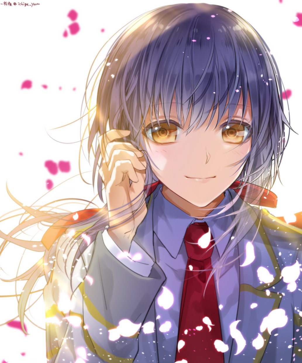 brown_eyes, ichige_yoru, kamigami_no_asobi, kusanagi_yui, purple_hair