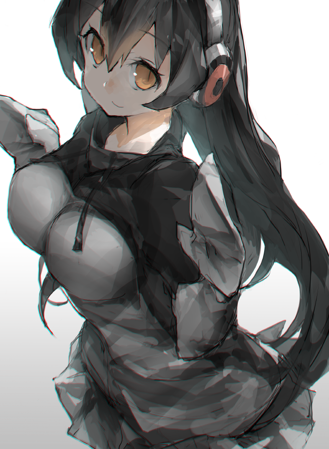 1girl, bangs, black_hair, breasts, brown_eyes, closed_mouth, cusui, eyebrows_visible_through_hair