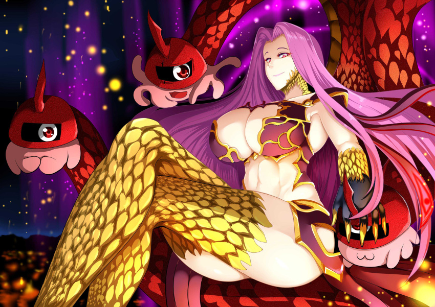 1girl, absurdres, armpits, breasts, bustier, claws, cleavage, cleavage_cutout