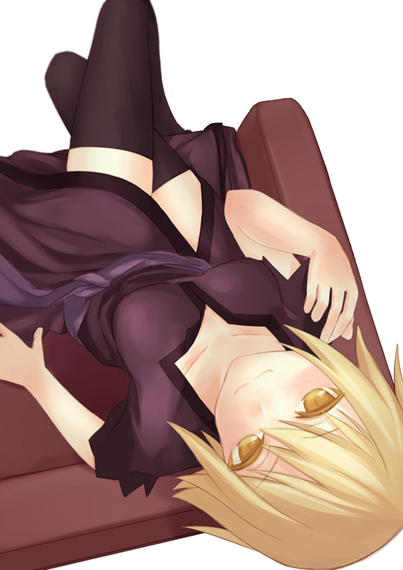 1girl, blonde_hair, breasts, bugbook, dutch_angle, fate_(series), from_above, jeanne_alter