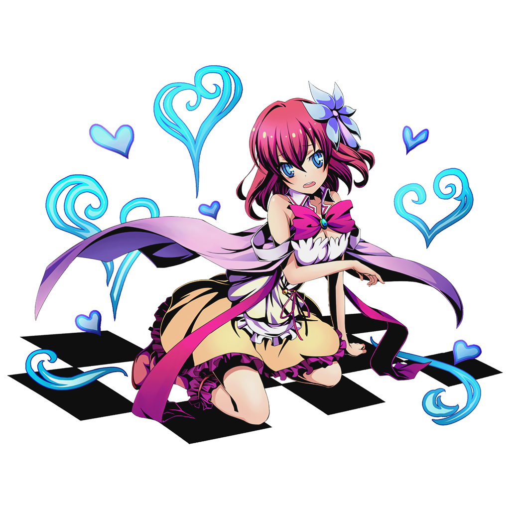 1girl, blue_eyes, blue_flower, bow, breasts, cae, cleavage, detached_sleeves