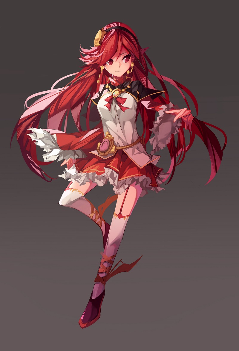 00s, 1girl, ankle_ribbon, belt, bow, capelet, dungeon_and_fighter, earrings