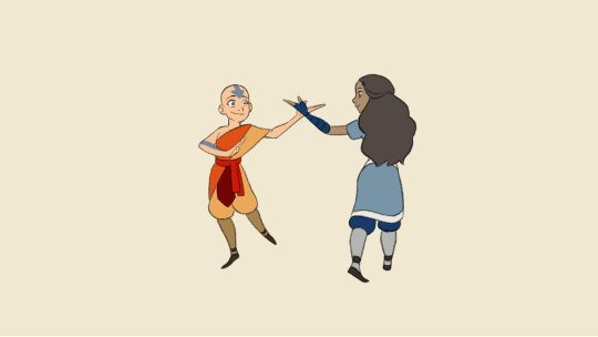1boy, 1girl, aang, animated, animated_gif, asymmetrical_clothes, avatar:_the_last_airbender, avatar_legends
