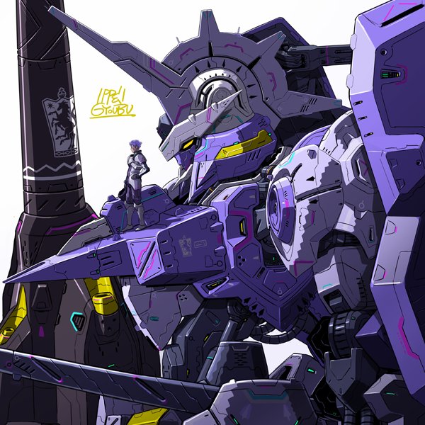 1boy, gaelio_bauduin, gundam, gundam_kimaris_vidar, gundam_tekketsu_no_orphans, gyoubu_ippei, lance, mecha