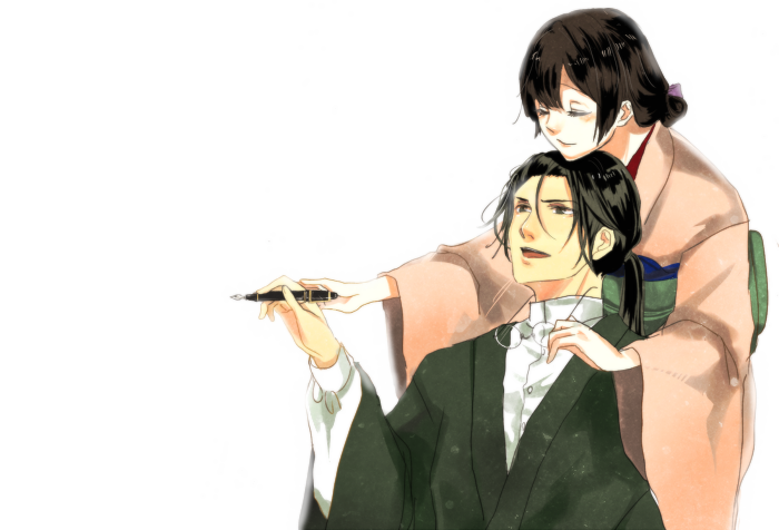 asagi_haru, black_eyes, black_hair, hanayaka_nari_waga_ichizoku, miyanomori_mamoru, syrup_san