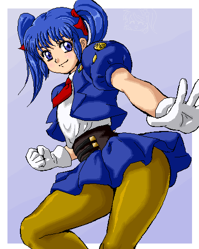 1girl, ass, isu, lowres, mio_sasuga, pantyhose, solo, super_robot_wars