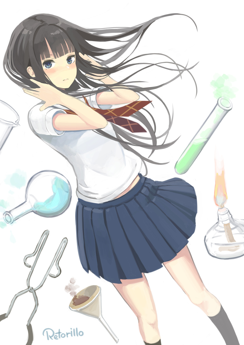 1girl, absurdres, alcohol_burner, artist_name, black_eyes, black_hair, blush, burner