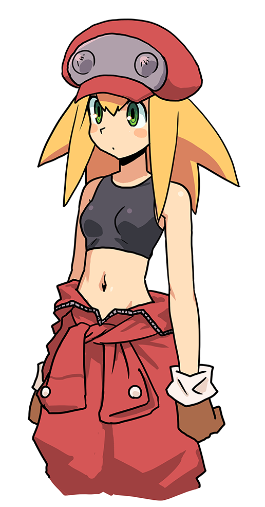 1girl, blonde_hair, long_hair, muramasa-sushi, rockman, rockman_dash, roll_caskett, solo