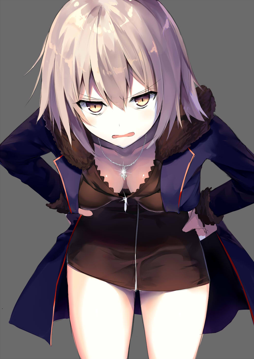 1girl, 3:<, artist_name, bangs, black_dress, blonde_hair, blush, breasts