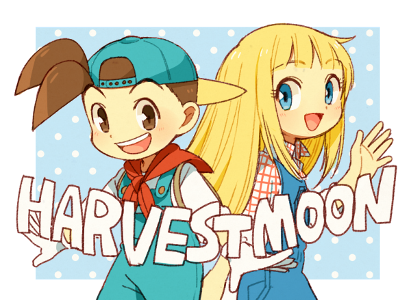 1boy, 1girl, baseball_cap, blonde_hair, blue_eyes, blush, brown_eyes, brown_hair