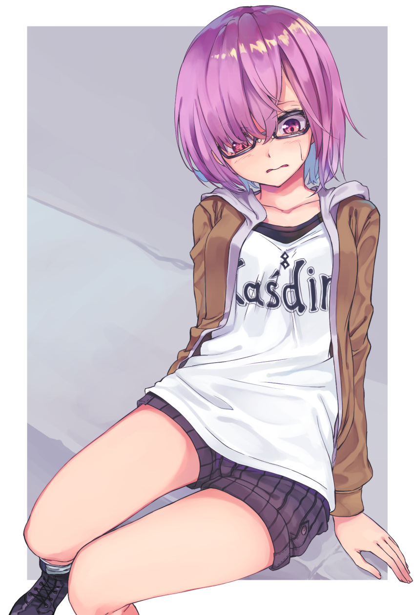 1girl, black-framed_eyewear, blush, cross-laced_footwear, fate/grand_order, fate_(series), glasses, highres