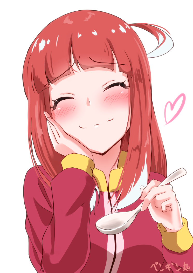 1girl, ^_^, akiba's_trip, akiba's_trip_the_animation, blush, closed_eyes, heart, mayonaka_matome