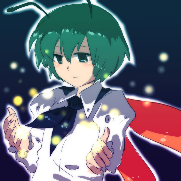 antenna, antennae, fireflies, green_eyes, green_hair, natsume_(menthol), natsume_(n-k), natsume_(pixiv)