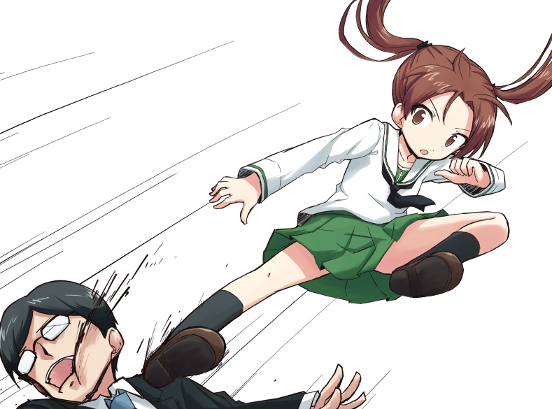 1boy, 1girl, bangs, black_hair, black_jacket, black_legwear, black_ribbon, blood