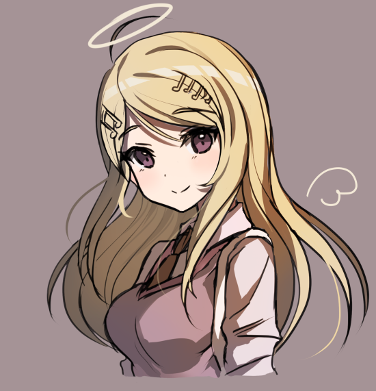 1girl, ahoge, akamatsu_kaede, blonde_hair, breasts, commentary_request, dangan_ronpa, drawn_wings