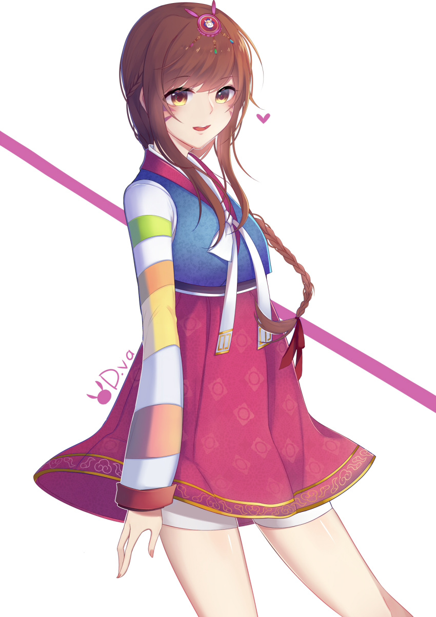 1girl, alternate_costume, alternate_hairstyle, bangs, bike_shorts, braid, brown_hair, buck_teeth